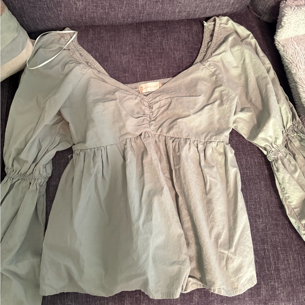 Altar'd State Sage Green Blouse